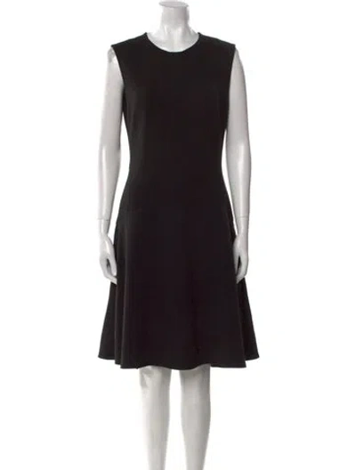 Pre-owned Lela Rose Crew Neck Knee-length Dress In Black