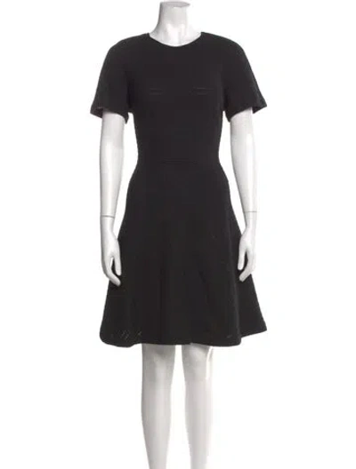 Pre-owned Lela Rose Crew Neck Knee-length Dress In Black