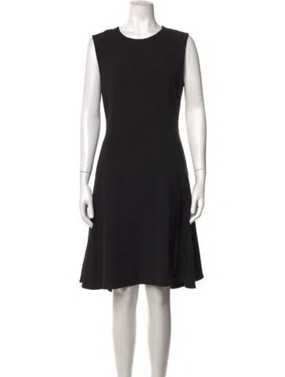 Pre-owned Lela Rose Crew Neck Knee-length Dress In Black