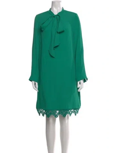 Pre-owned Lela Rose Crew Neck Knee-length Dress In Green
