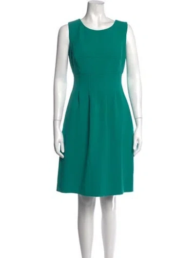 Pre-owned Lela Rose Crew Neck Knee-length Dress In Green