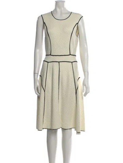 Pre-owned Lela Rose Crew Neck Knee-length Dress In Multi