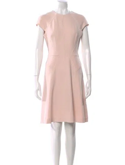 Pre-owned Lela Rose Crew Neck Knee-length Dress In Pink