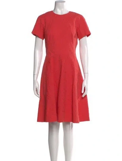 Pre-owned Lela Rose Crew Neck Knee-length Dress In Pink
