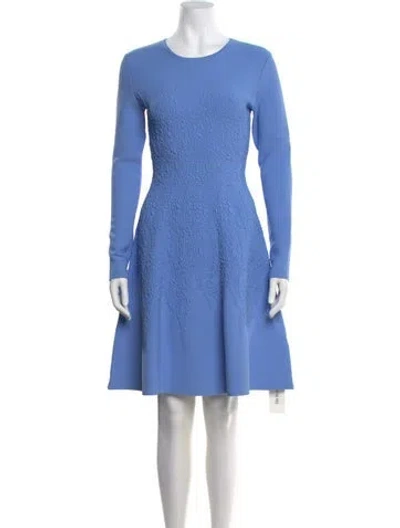 Pre-owned Lela Rose Crew Neck Knee-length Dress W/ Tags In Blue