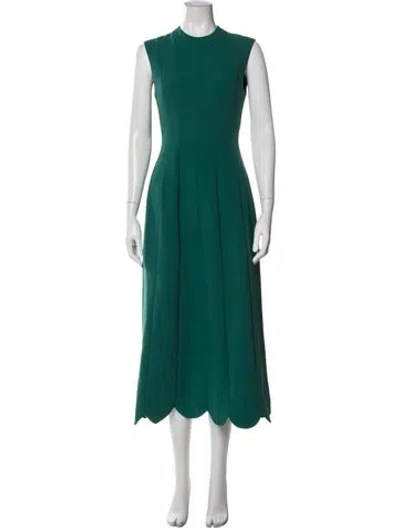 Pre-owned Lela Rose Crew Neck Long Dress W/ Tags In Green
