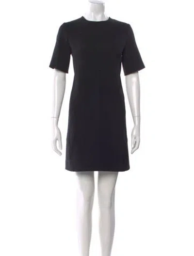 Pre-owned Lela Rose Crew Neck Mini Dress In Black