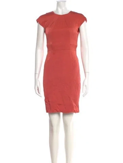 Pre-owned Lela Rose Crew Neck Mini Dress In Pink