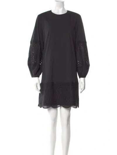 Pre-owned Lela Rose Crew Neck Mini Dress W/ Tags In Gray