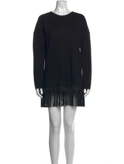 Pre-owned Lela Rose Crew Neck Sweater In Black