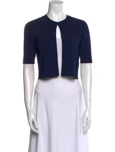 Pre-owned Lela Rose Crew Neck Sweater In Blue