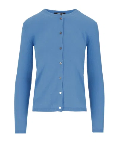 Lela Rose Crew-neck Cardigan In Blue