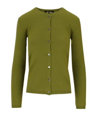 Lela Rose Crew-neck Cardigan In Green