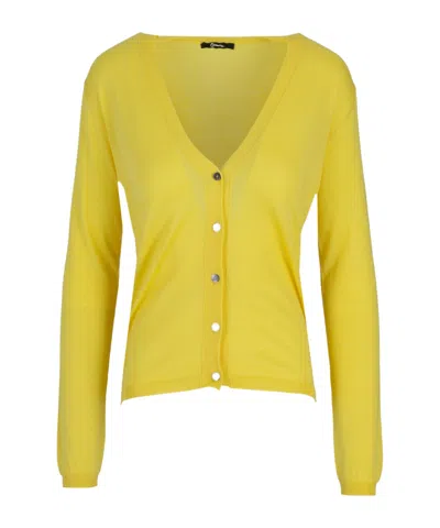 Lela Rose Crop V-neck Cardigan In Yellow
