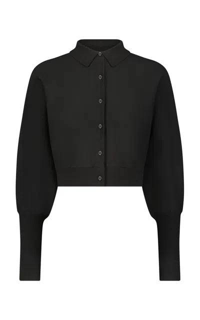Lela Rose Cropped Dolman Cardigan In Black