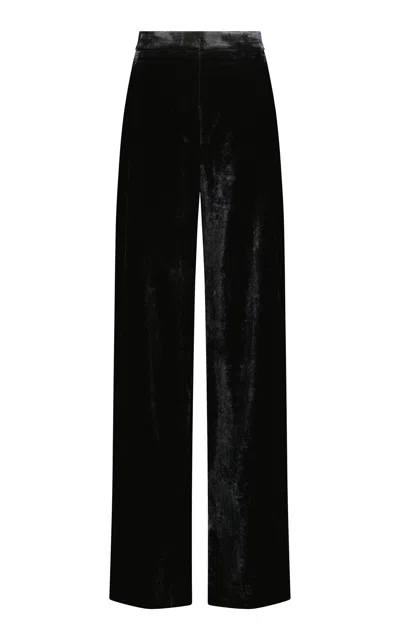 Lela Rose Crushed Velvet Molly Pant In Black