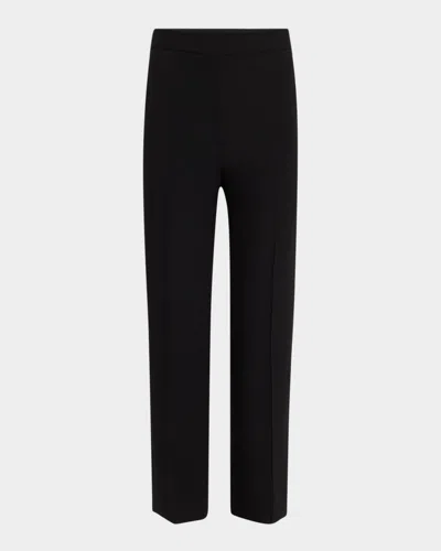 Lela Rose Demi Straight-leg Ankle Pants In Black