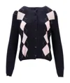 Lela Rose Diamond-pattern Cardigan In Black