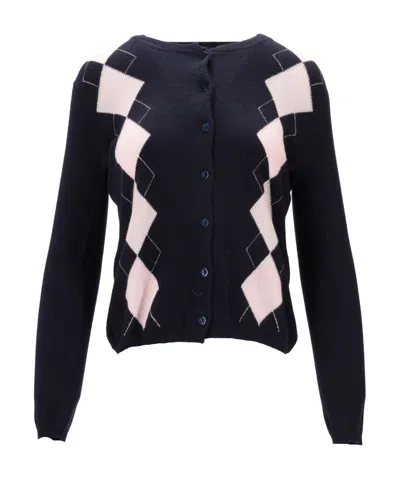Lela Rose Diamond-pattern Cardigan In Black