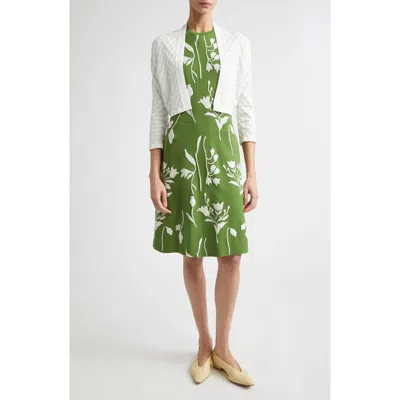 Lela Rose Diamond Pointelle Bolero In Green