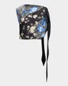 Lela Rose Draped Bow-detail Top In Cornflower