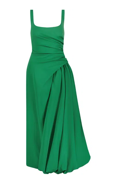 Lela Rose Faille Scoop Neck Bubble Dress In Green