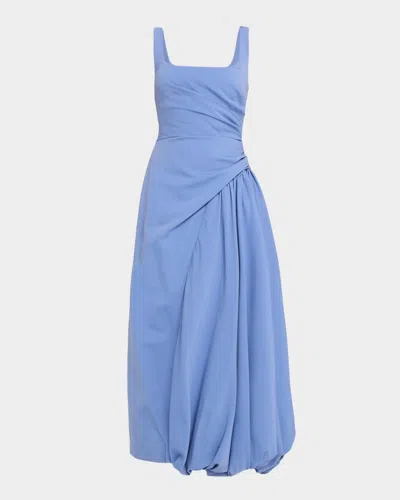 Lela Rose Faille Scoop-neck Bubble Dress In Blue
