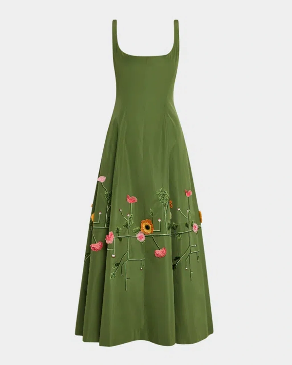 sachin and babi light blue dress Foliate Linen-Blend Embroidered Sleeveless Midi Dress - Black | Disturbia main image 1