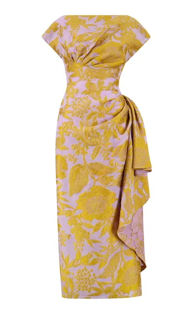 Lela Rose Florence Floral Jacquard Cocktail Dress In Multi