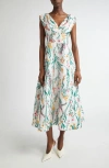 Lela Rose Floral Jacquard Fit & Flare Dress In Multi
