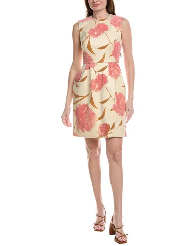 Lela Rose Floral Print Sleeveless Sheath Mini Dress In Pink Multi