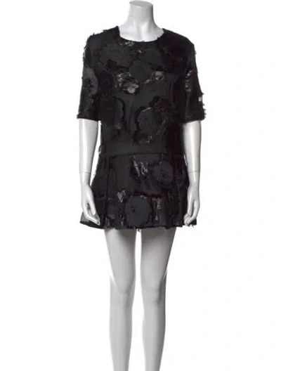 Pre-owned Lela Rose Floral Print Crew Neck Tunic In Multi