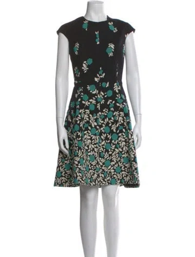 Pre-owned Lela Rose Floral Print Knee-length Dress