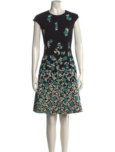 Pre-owned Lela Rose Floral Print Knee-length Dress In Multi