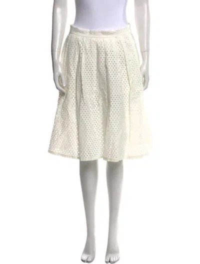 Pre-owned Lela Rose Floral Print Knee-length Skirt In Neutral