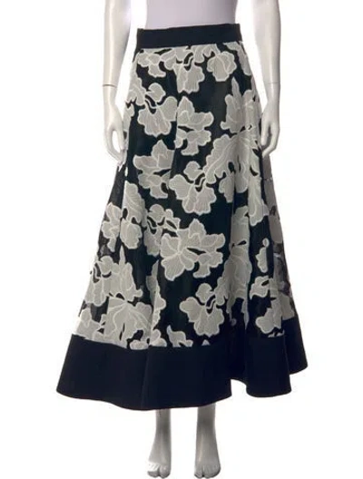 Pre-owned Lela Rose Floral Print Long Skirt W/ Tags In Multicolor