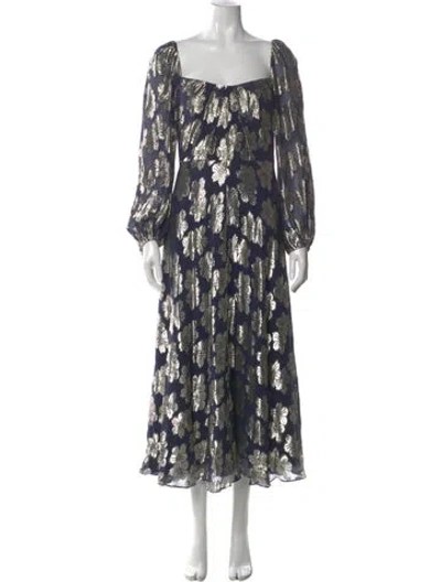 Pre-owned Lela Rose Floral Print Midi Length Dress