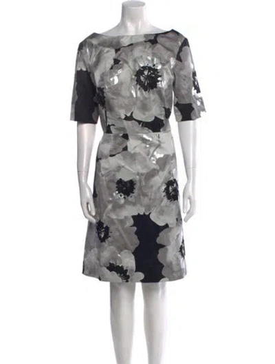 Pre-owned Lela Rose Floral Print Mini Dress In Multi