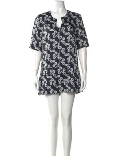 Pre-owned Lela Rose Floral Print Mini Dress In Multi