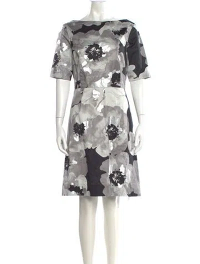 Pre-owned Lela Rose Floral Print Mini Dress In Multi