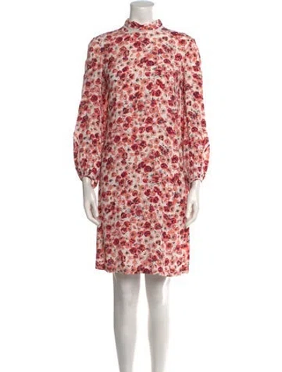 Pre-owned Lela Rose Floral Print Mini Dress In Pink