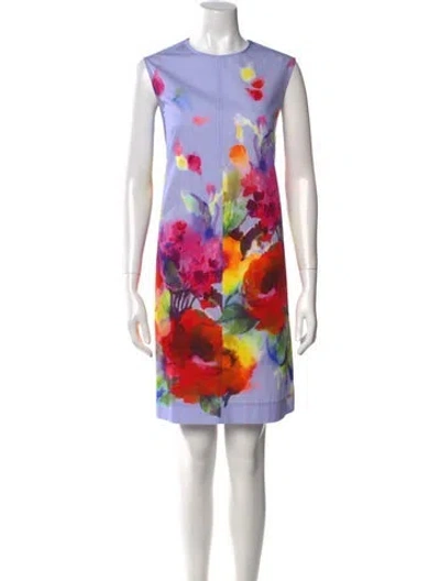 Pre-owned Lela Rose Floral Print Mini Dress W/ Tags In Multi