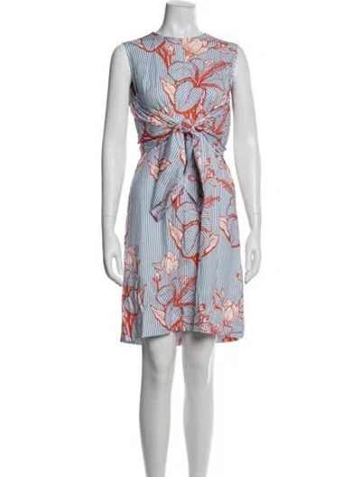 Pre-owned Lela Rose Floral Print Mini Dress W/ Tags In Multi