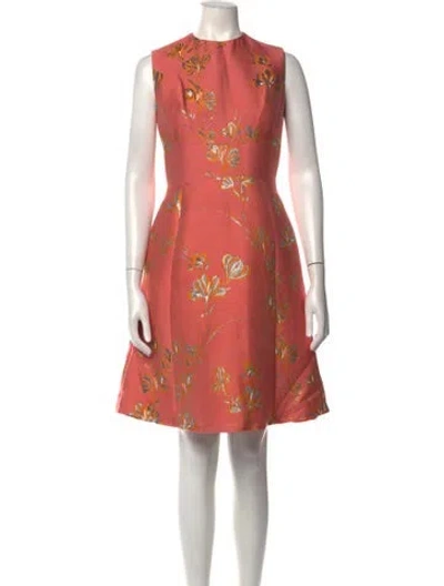 Pre-owned Lela Rose Floral Print Mini Dress W/ Tags In Pink