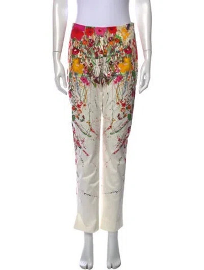 Pre-owned Lela Rose Floral Print Straight Leg Pants In Multi