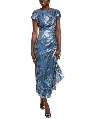 Lela Rose Florence Metallic Floral Fil Coupe Silk-blend Gown
