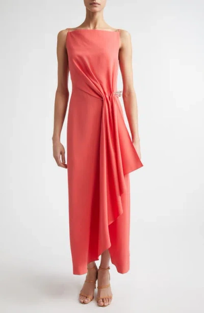 Lela Rose Fluid Stretch Crepe Pin Detail Dress In Pink