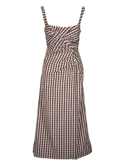 Lela Rose Gingham-check Midi Dress