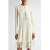 Lela Rose Guipure Lace Trim Rib Cardigan In Papyrus