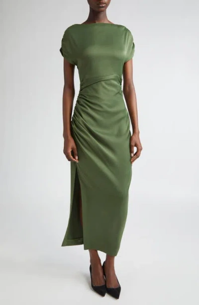Lela Rose Heather Crepe Back Satin Dress